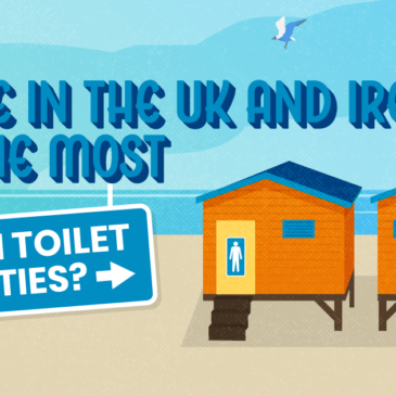 Hvor i Storbritannia og Irland har flest strender med toalettfasiliteter?